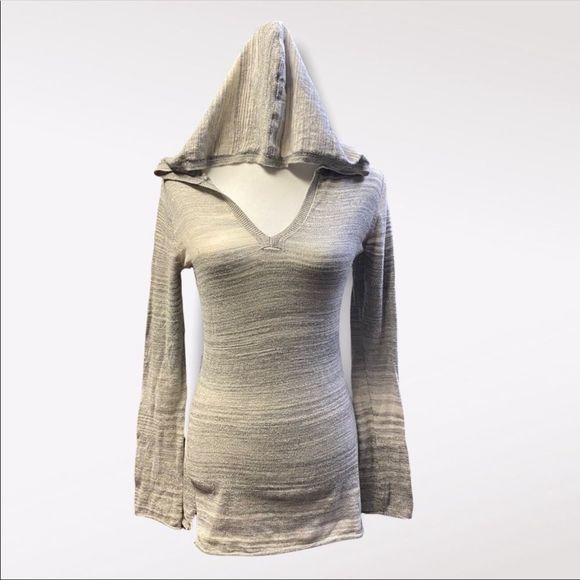 PRANA | Women's Gray Hooded Light Sweater - Picture 2 of 4